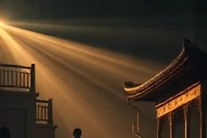 雾港回声剧集中夜间码头与集装箱吊臂的画面